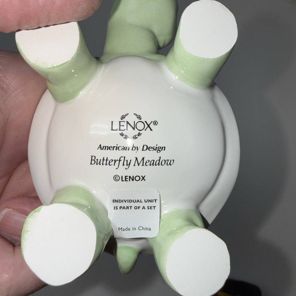 NIB Lenox Ceramic Butterfly Meadow Green Yellow Frog, Turtle, Snail Figurines - Picture 16 of 16